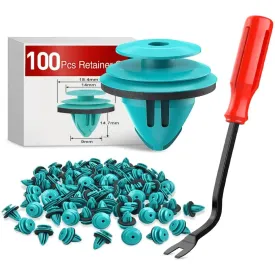 100 Pcs Head 18.4mm Hole 9mm Trim Door Panel Retainer Clips, Car Push Fastener Clips for Corolla Camry Sequoia Tundra Tacoma, Replace 90467-10188, 90467-A0005
