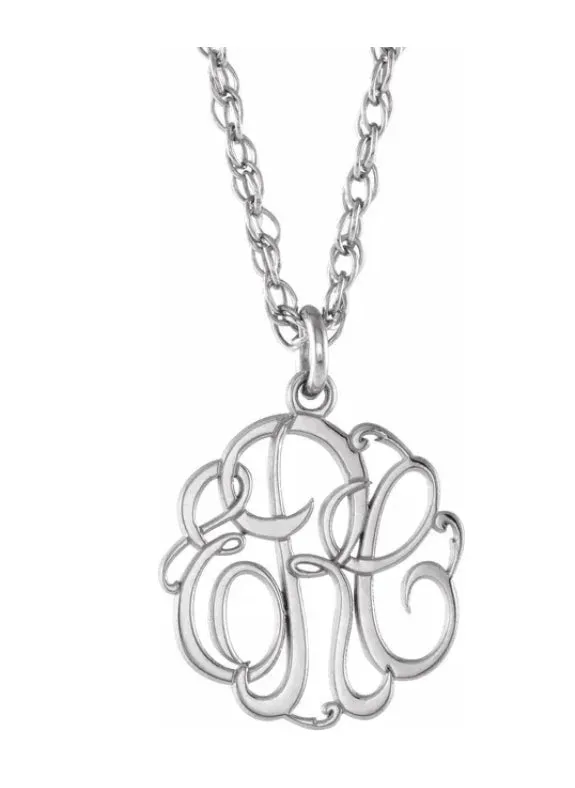 3-Initial Monogram Pendant Necklace