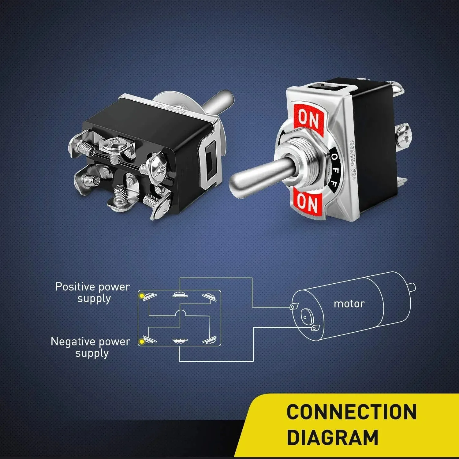 5Pack 6Pin ON-OFF-ON DPDT Toggle Switch