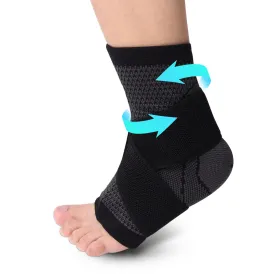 Ankle Brace, Achilles & Plantar Fasciitis Relief Compression Sleeve, Foot Brace with Ankle Support Strap for Women and Men, Heel Protector Wrap for Pain, Tendonitis & Sprain