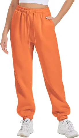 ATHMILE Sweatpants Women Fleece Pockets Winter Fall Fashion Baggy Lounge Pants Joggers