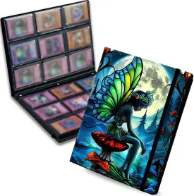 Blue Butterfly Girl Trading Card Binder, Photo Card Binder 900 Pockets with 25 Pages, Business Card Holder Organizer for MTG TCG Sports Cards Baseball Cards Collection Protection
