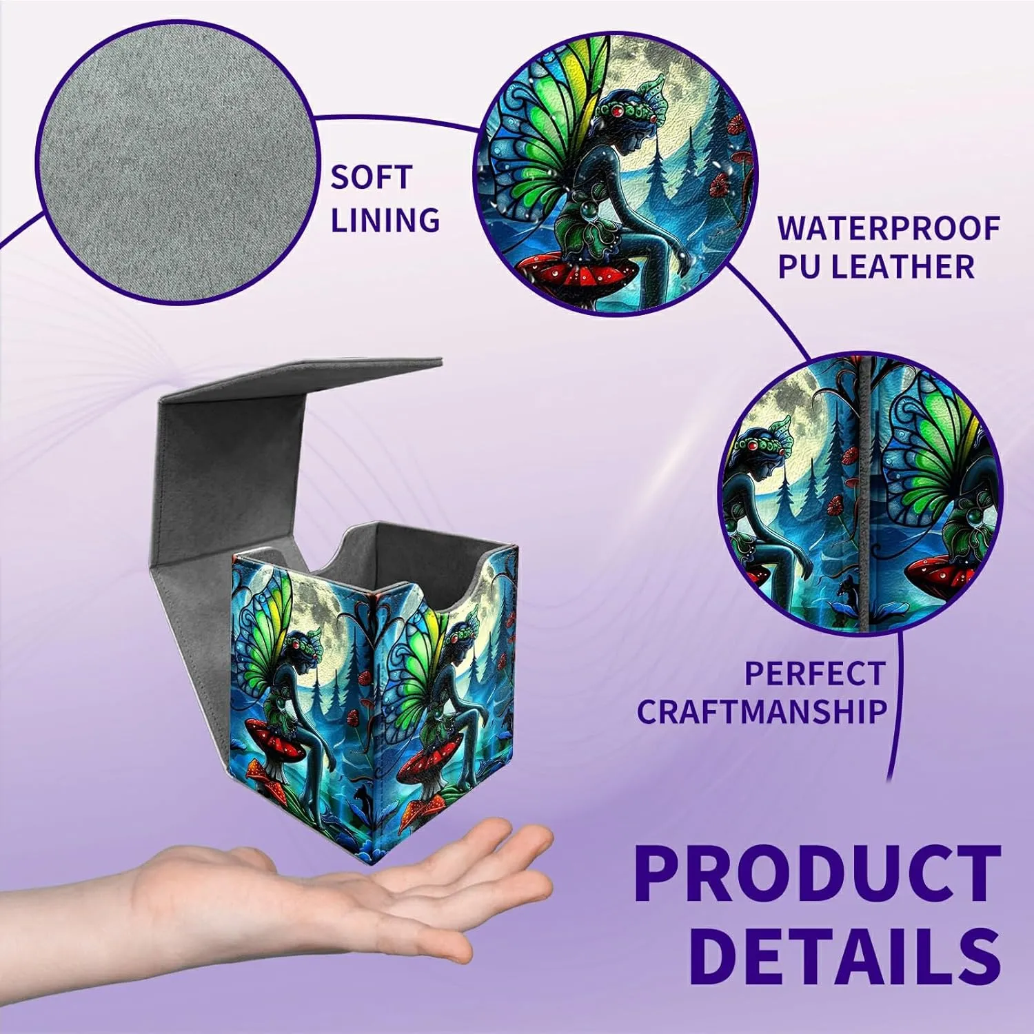Blue Butterfly Girl Trading Card Binder, Photo Card Binder 900 Pockets with 25 Pages, Business Card Holder Organizer for MTG TCG Sports Cards Baseball Cards Collection Protection
