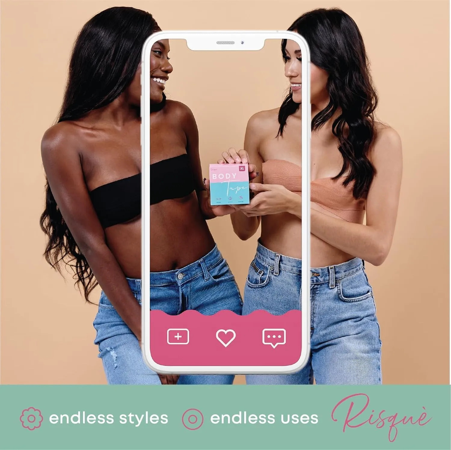 Boob Tape Boobtape for Breast Lift | Includes Nipple Covers | Body Tape for Push up & Shape | Works Great with Sticky Bra Backless Bra or Strapless Bra | Waterproof Sweat-Proof