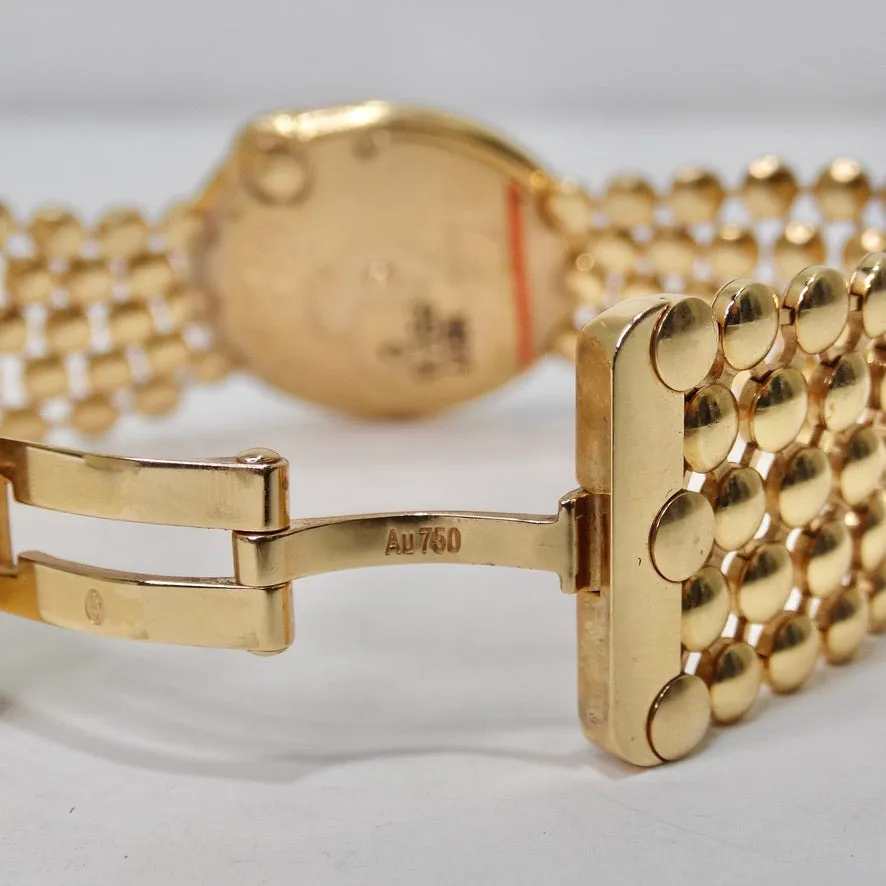 Cartier Ballon Blanc 18 Karat Gold Diamond Bezel Mother of Pearl Dial Watch