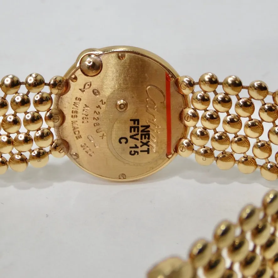 Cartier Ballon Blanc 18 Karat Gold Diamond Bezel Mother of Pearl Dial Watch