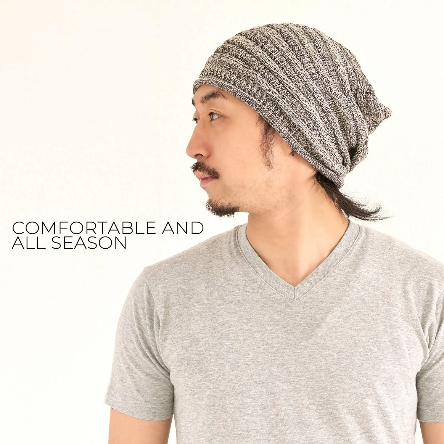 CHARM Extra Slouchy Summer Beanie for Men - Women Baggy Hipster Knit Cotton Slouch Hat