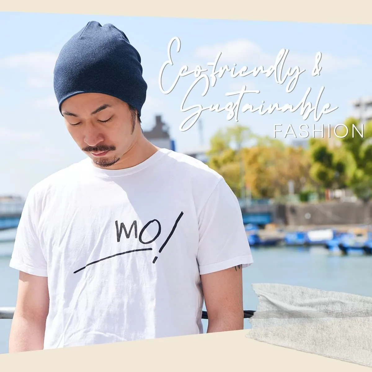 CHARM Mens Organic Cotton Beanie - Womens Slouchy Knit Hat Made in Japan
