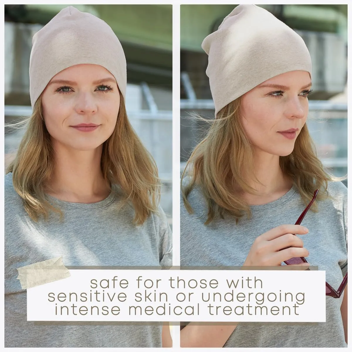 CHARM Mens Organic Cotton Beanie - Womens Slouchy Knit Hat Made in Japan