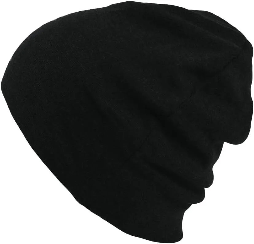 CHARM Mens Organic Cotton Beanie - Womens Slouchy Knit Hat Made in Japan