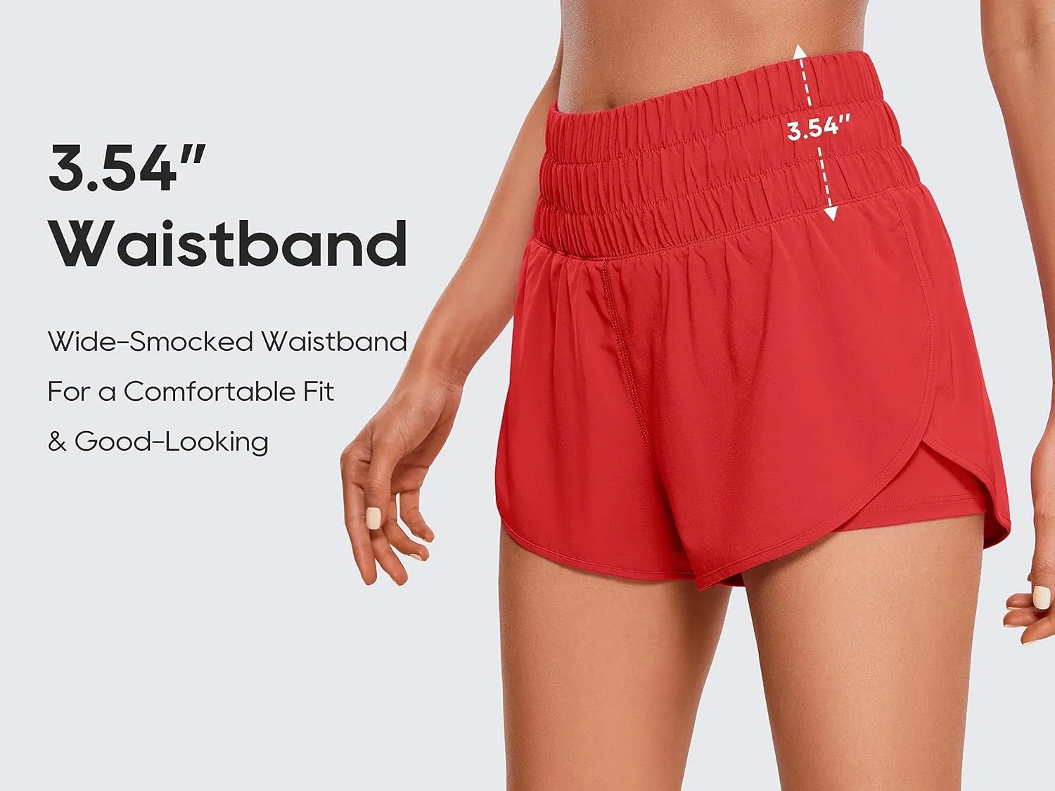 CRZ YOGA High Waisted Running Shorts for Women 3" - Split Breathable for Athletic Tennis Gym Workout with Pockets