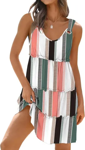 Disamer Summer Dresses for Women 2025 Sundresses Vacation Sleeveless Beach Swimsuit Cover Ups Spring Outfits Casual Sun Dress