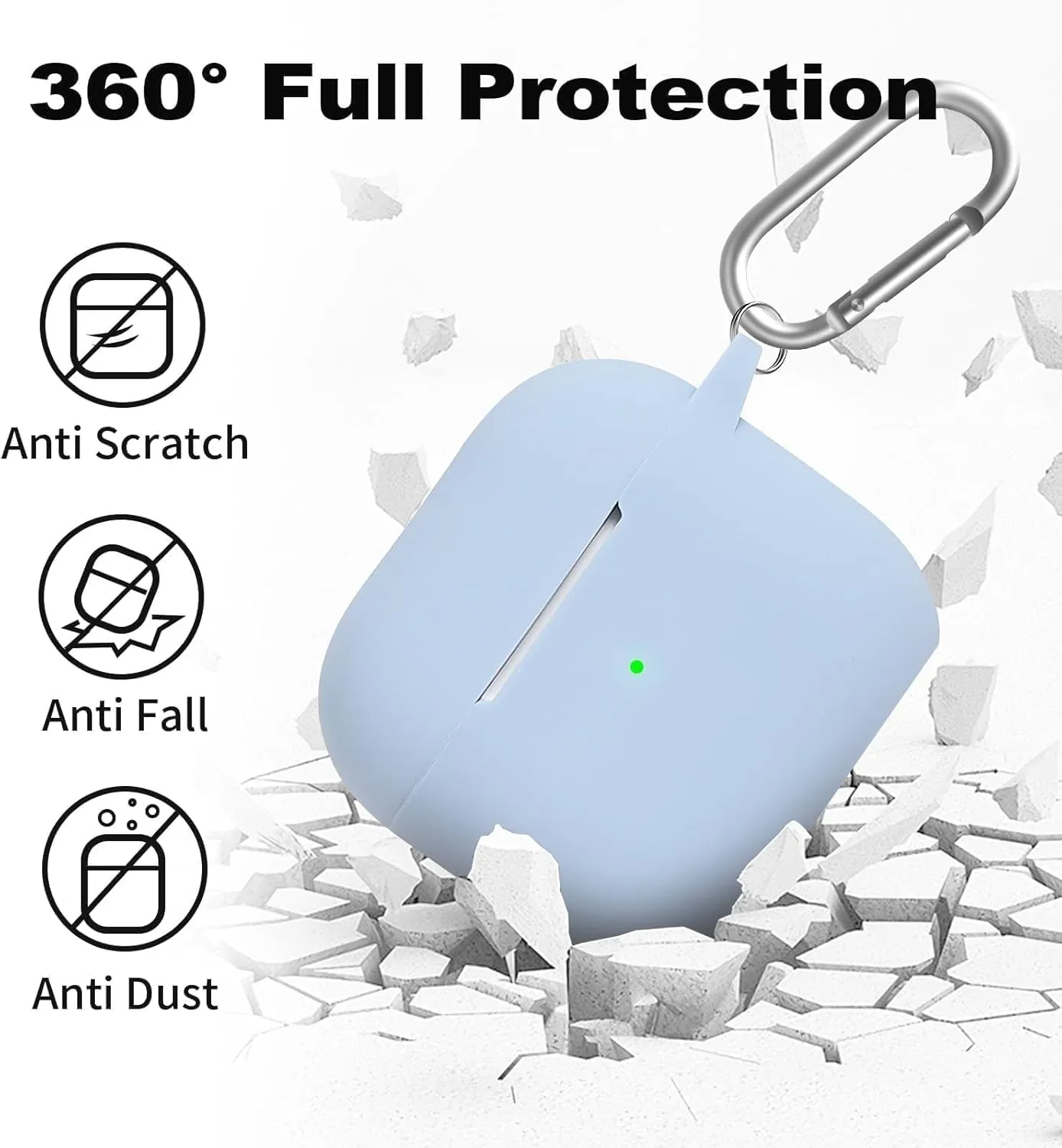 for Airpods 4th Case Cover, Soft Silicone Case with Cleaner Kit, Keychain, Full Protection for Men and Women, Compatible with AirPods 4th Generation (Lilac)
