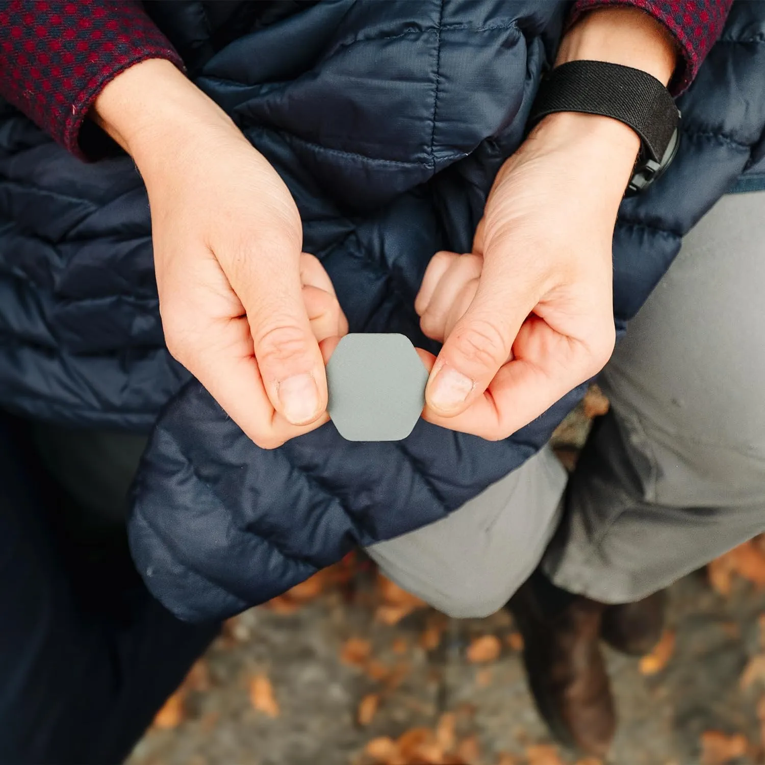 GEAR AID Tenacious Tape Hex 2.5 and 1.5 Repair Patches, Peel-and-Stick to Fix Holes and Burns in Down Jackets, Rain Gear, Tents, Tarps and More