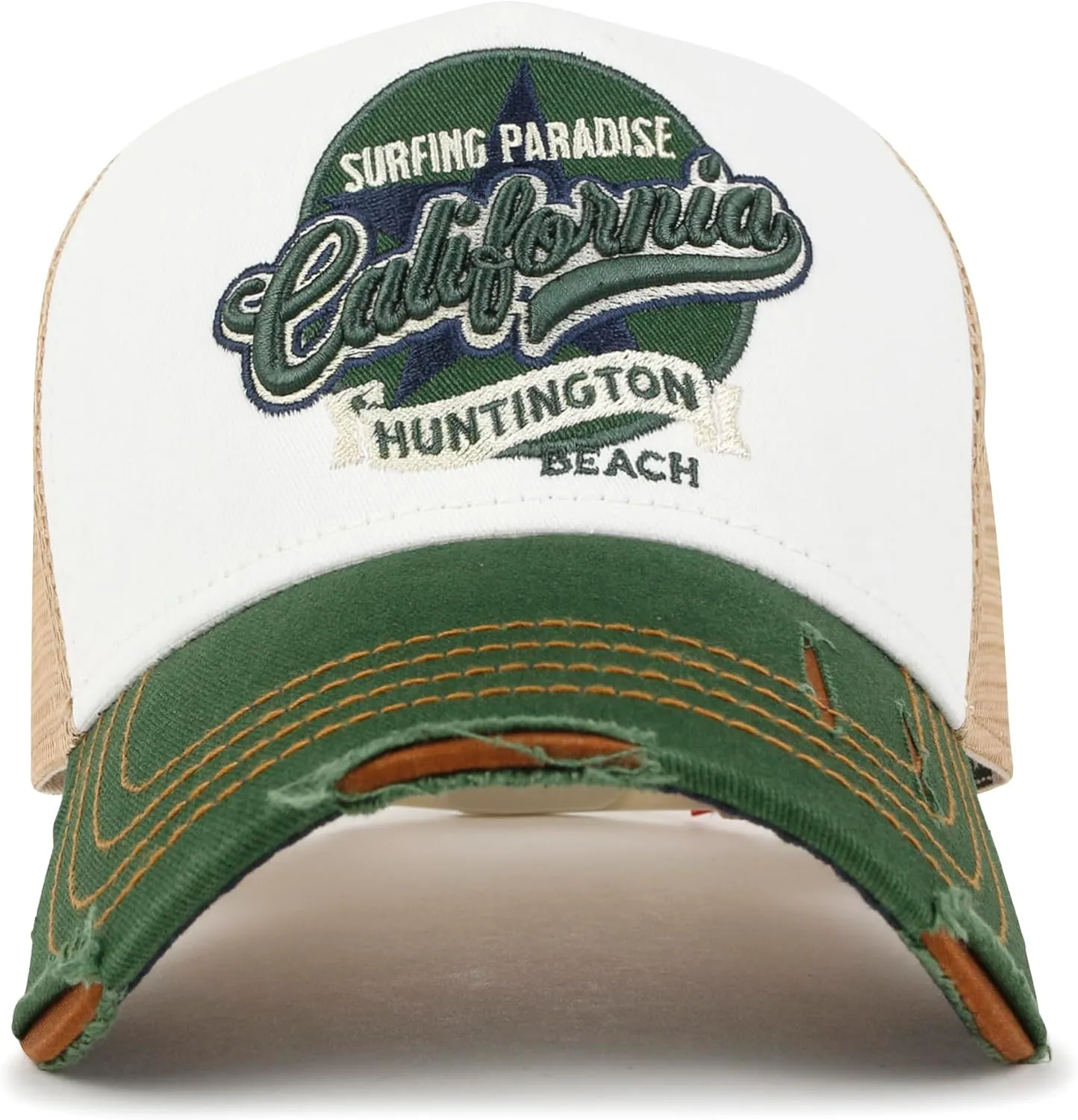 ililily Premium California Bear Embroidered Baseball Cap Vintage Trucker Hat
