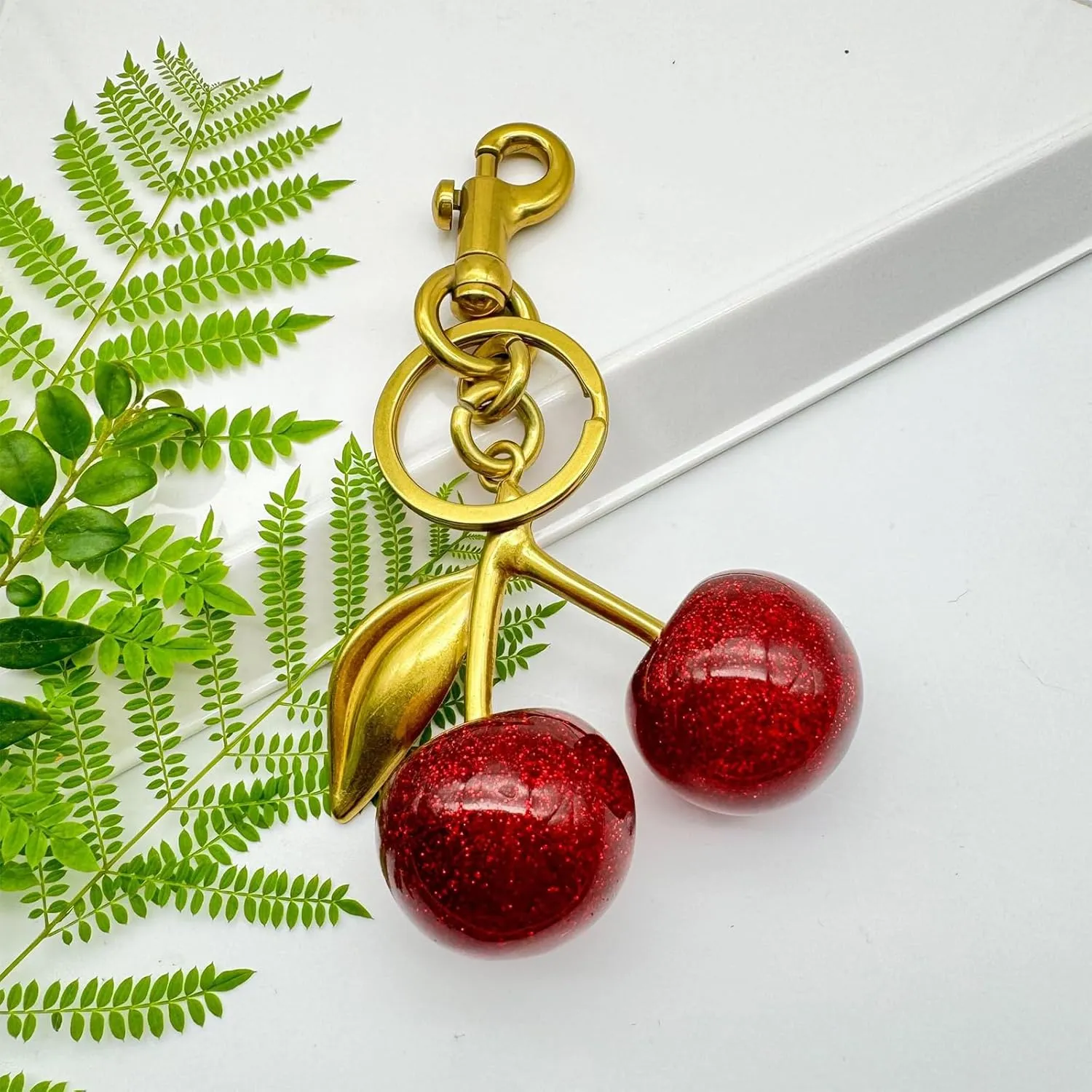 Keychain Cherry Bag Charms Purse Cute Strawberry Key Chains for Car Keyrings Handbags Decor for Women Girls Gifts