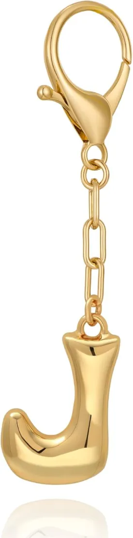 LILIE&WHITE Gold Bubble Initial Keychain For Women Handbag Charms Fashion Alphabet Keychain Accessories Gift