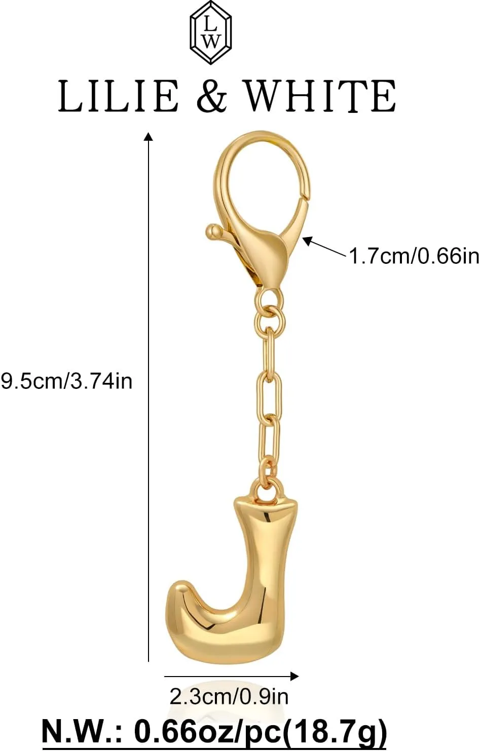 LILIE&WHITE Gold Bubble Initial Keychain For Women Handbag Charms Fashion Alphabet Keychain Accessories Gift