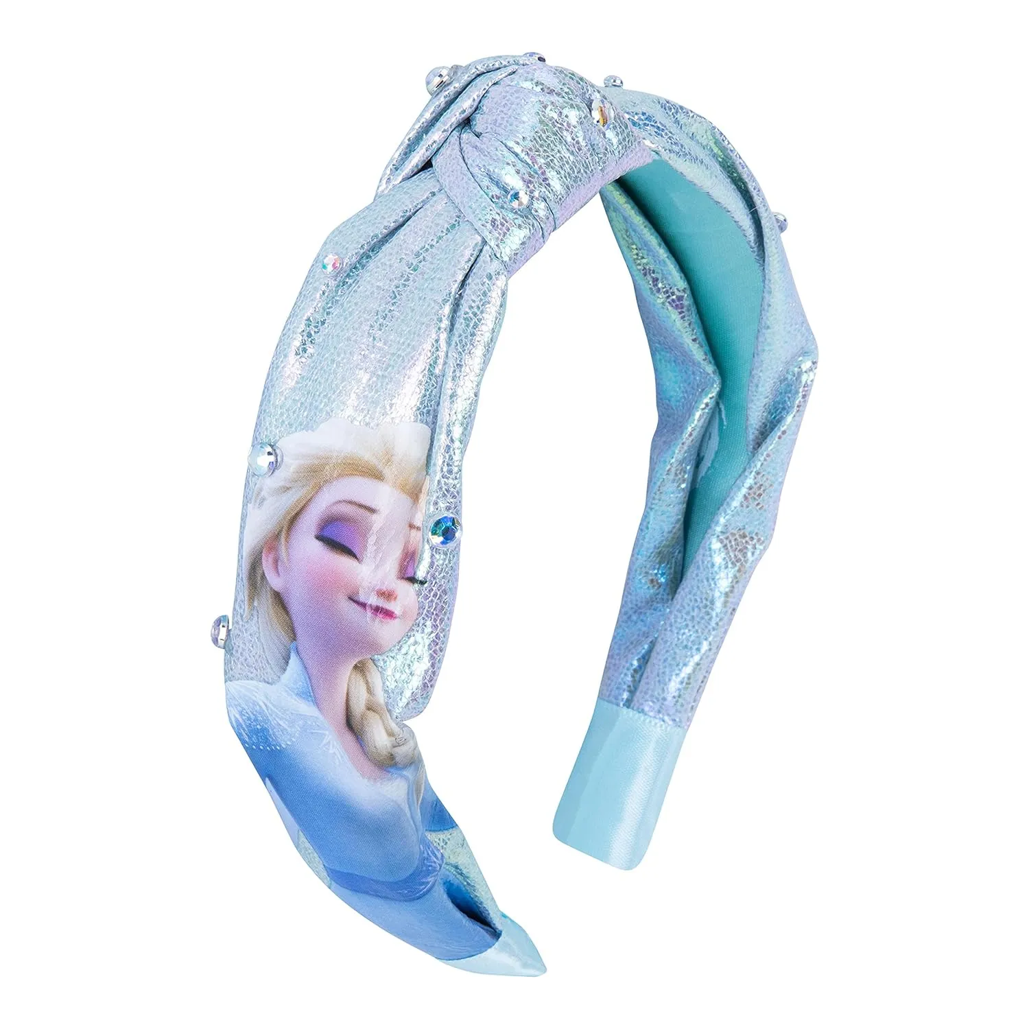 LUV HER Disney Frozen 2 Elsa One Thick Knot Headband with Diamonds For Girls - Hair Accessories For Her - Ages 3 