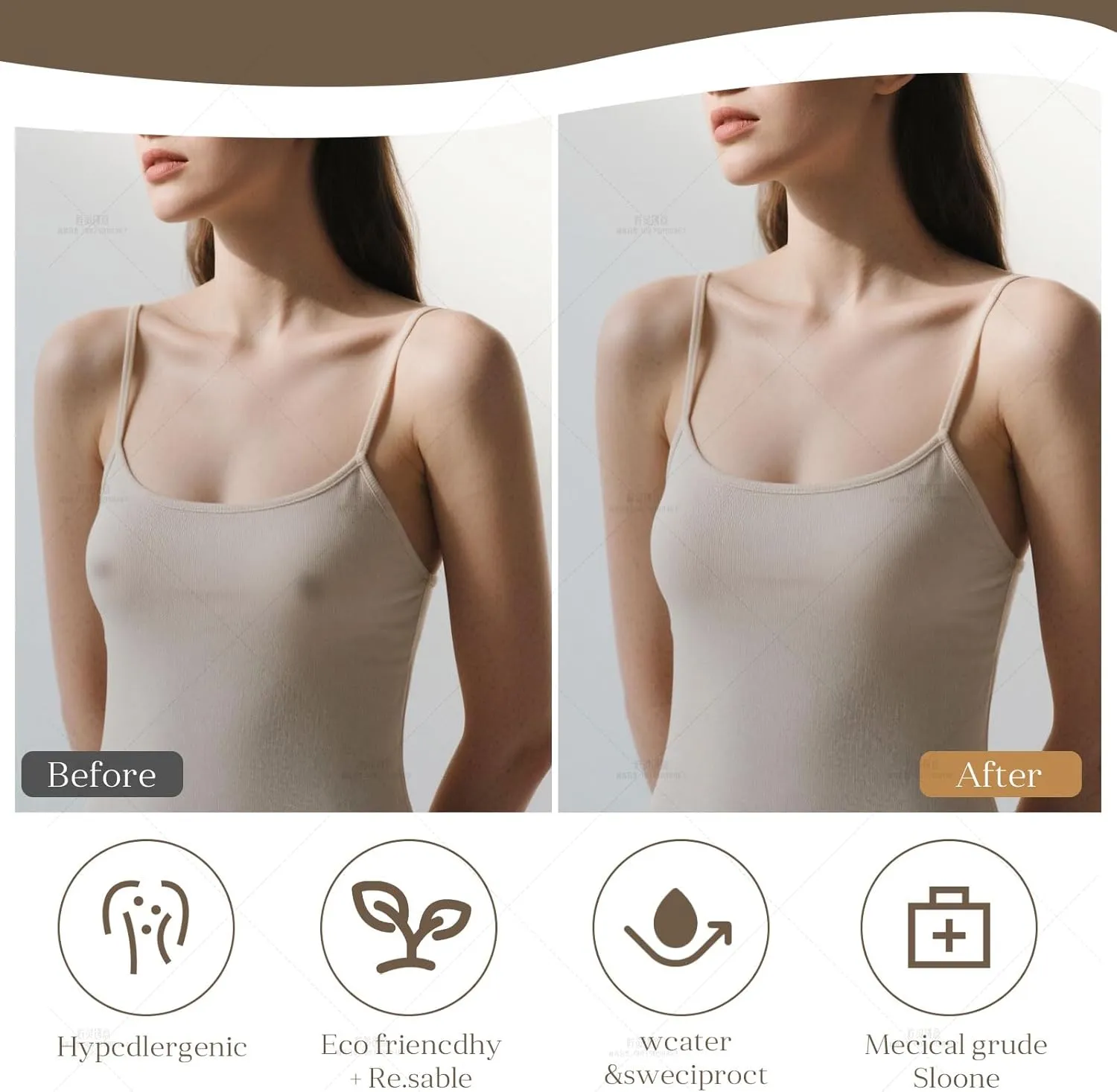 Moulyan Cakes Body Nipple Covers,Nipple Covers for Women,Silicone Cake Nipple Cover No Show Reusable Nipple Pastie Sticky Bra