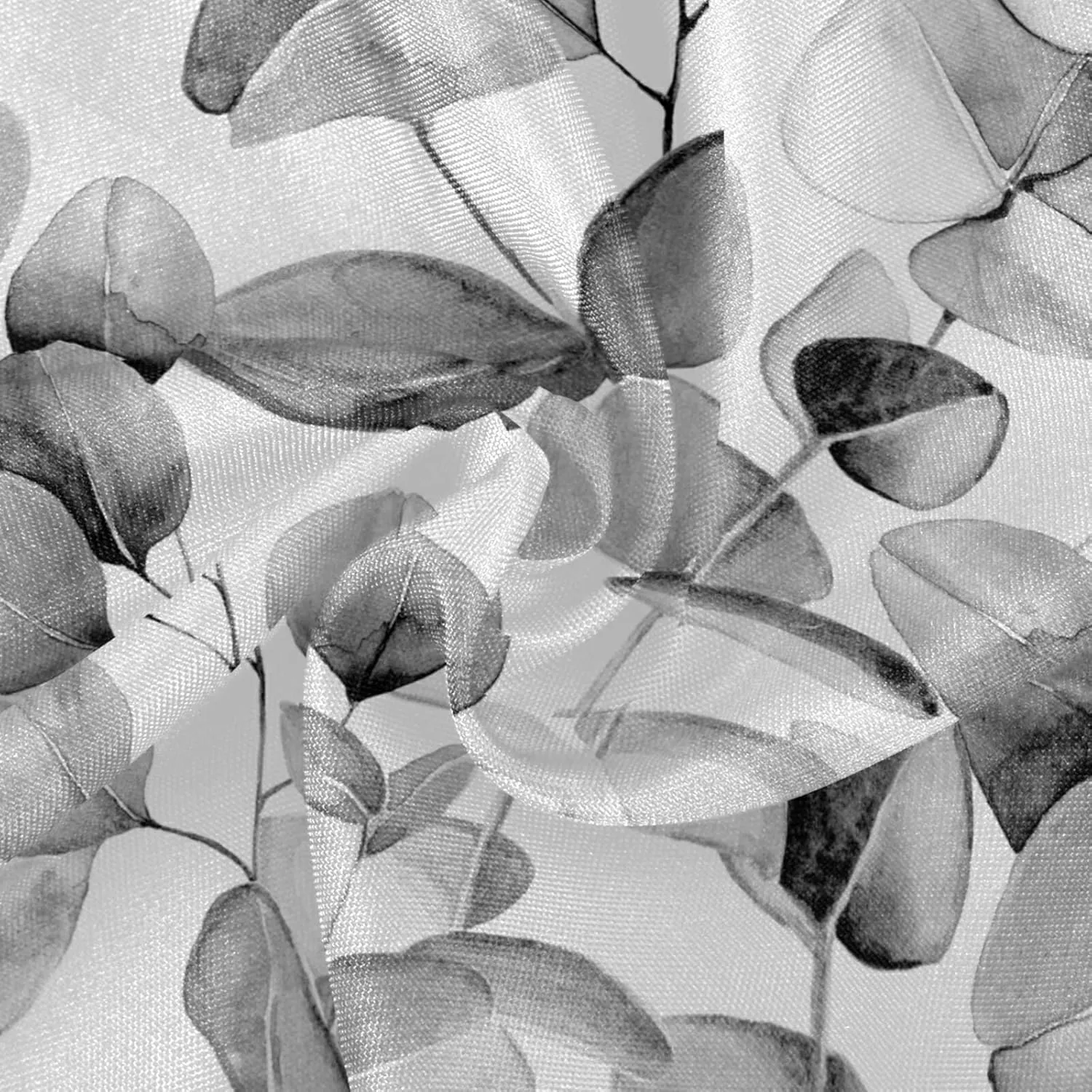 Oyihfvs Seamless Branches with Grey Eucalyptus Leaves on White Round Lace Tablecloth, Washable Circular Macrame Table Cloth Cover for Kitchen Dinner Party Tabletop Decor 60"x 60"