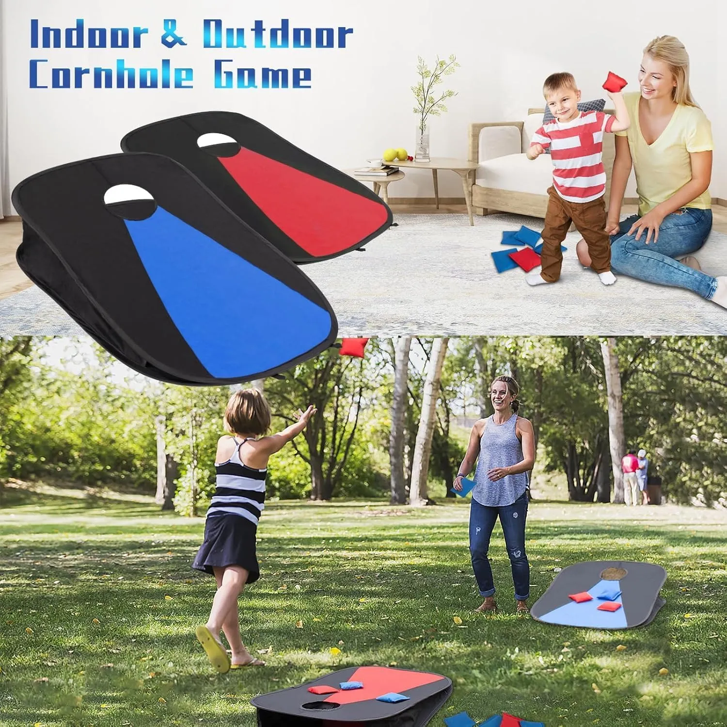 Portable PVC Framed Cornhole Game Set
