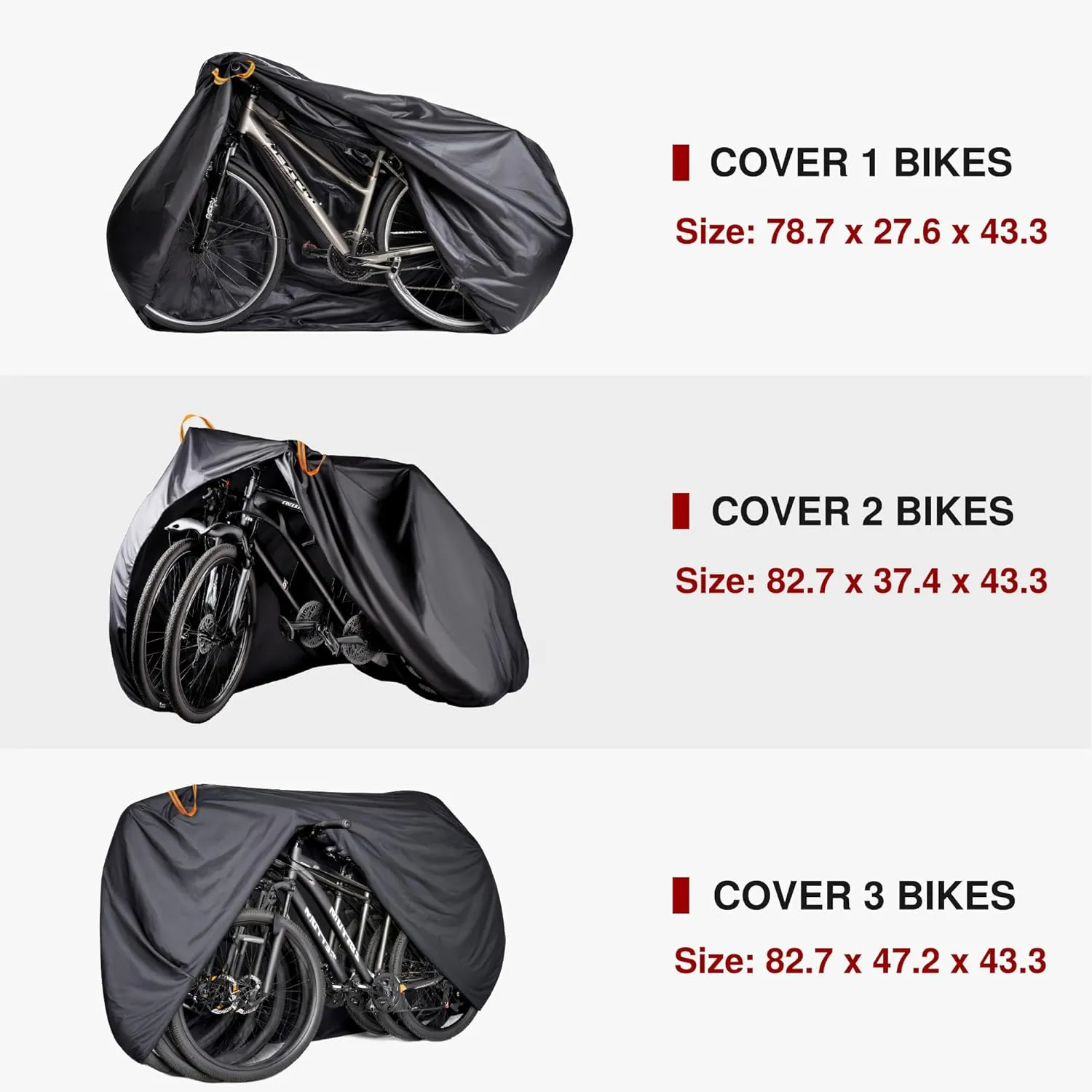 Puroma Bike Cover for 1 bike, 190T Outdoor Waterproof Bicycle Covers Rain Sun UV Dust Wind Proof with Lock Hole for Mountain Road Electric Bike (Silver & Black)