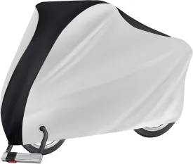 Puroma Bike Cover for 1 bike, 190T Outdoor Waterproof Bicycle Covers Rain Sun UV Dust Wind Proof with Lock Hole for Mountain Road Electric Bike (Silver & Black)