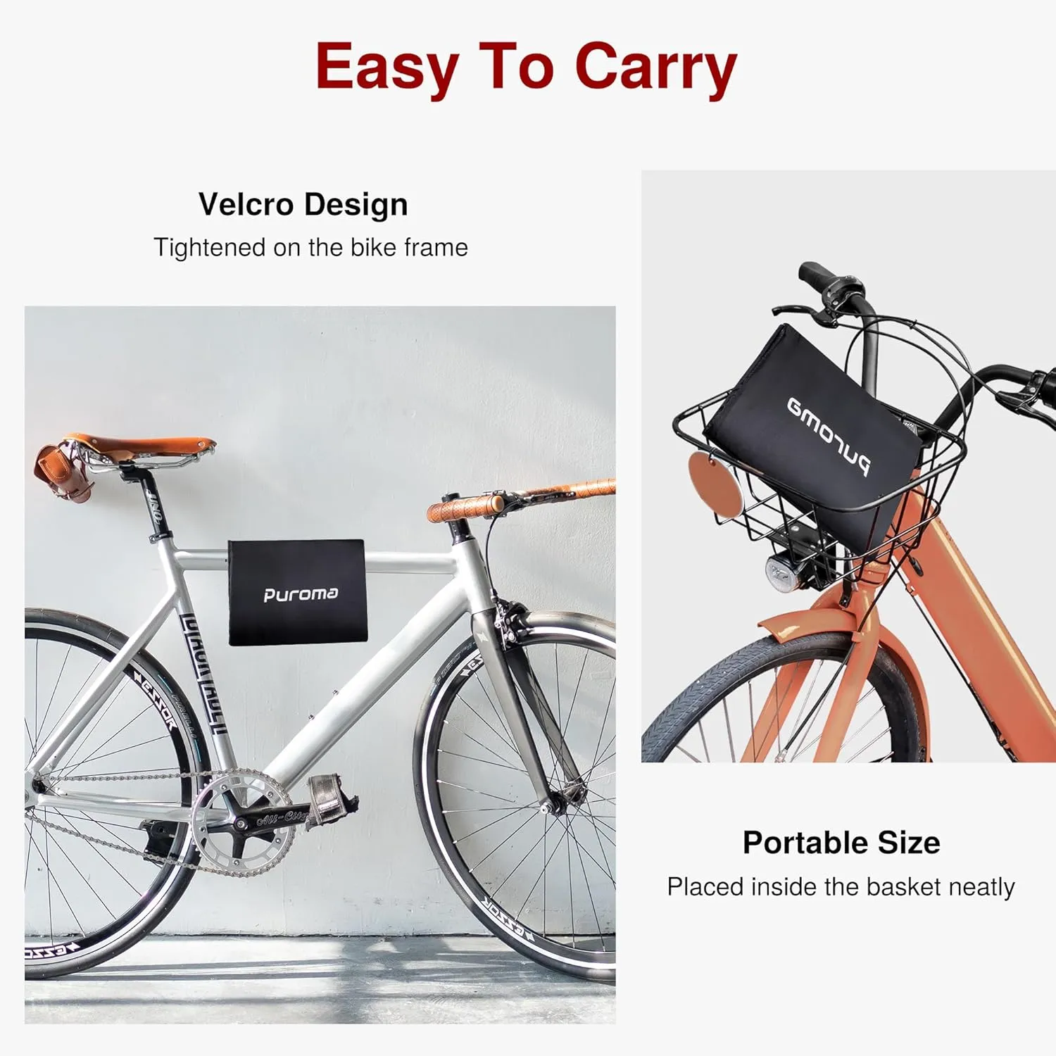Puroma Bike Cover for 1 bike, 190T Outdoor Waterproof Bicycle Covers Rain Sun UV Dust Wind Proof with Lock Hole for Mountain Road Electric Bike (Silver & Black)