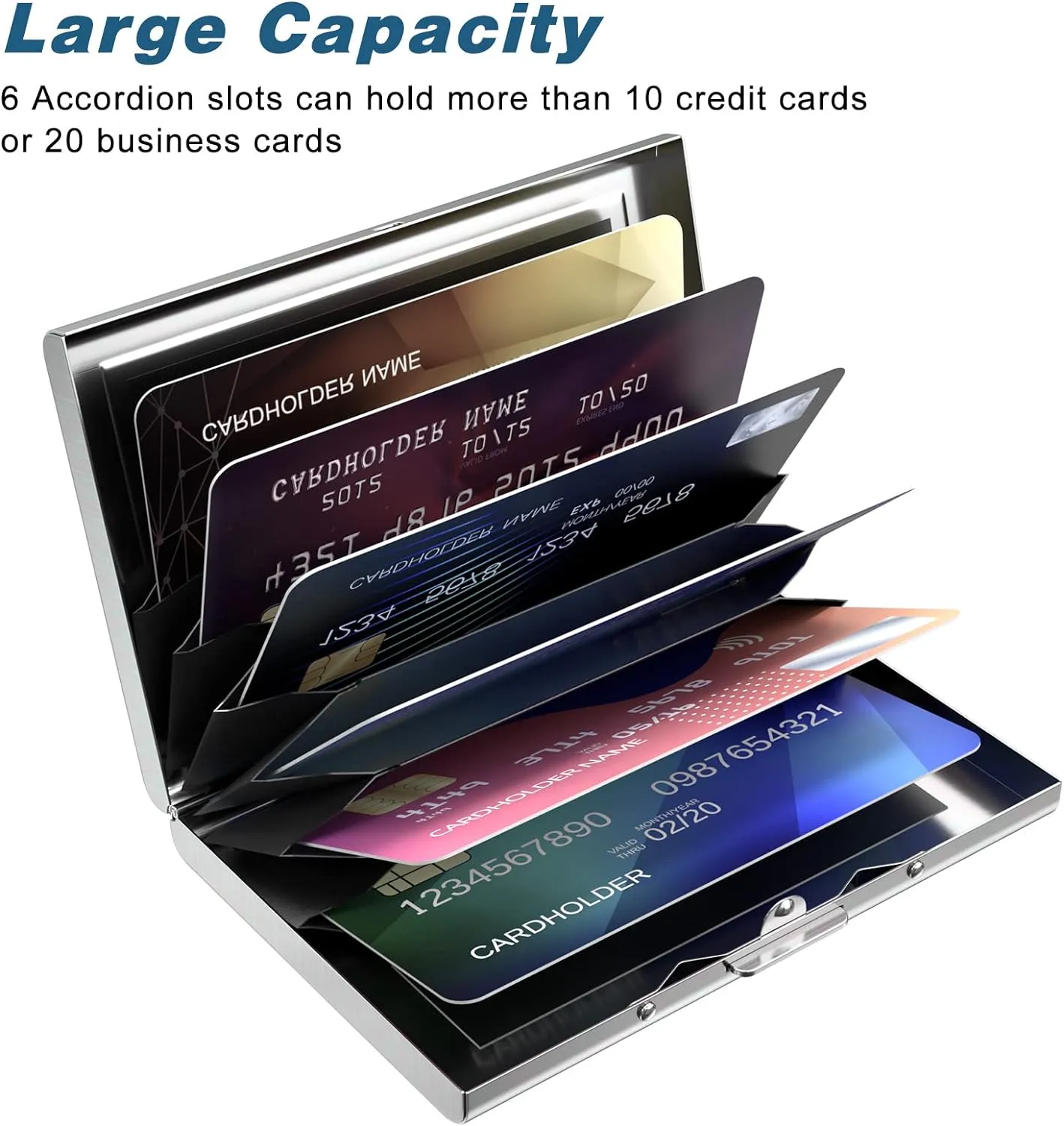 Rimilak Metal Credit Card Holder, Mini Credit Card Wallet RFID Blocking Slim Metal Hard Case for Women Men, Abstract Marble