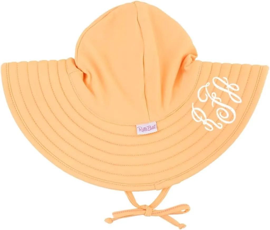 RuffleButts Baby/Toddler Girls UPF 50  Sun Protective Wide Brim Swimwear Sun Hat