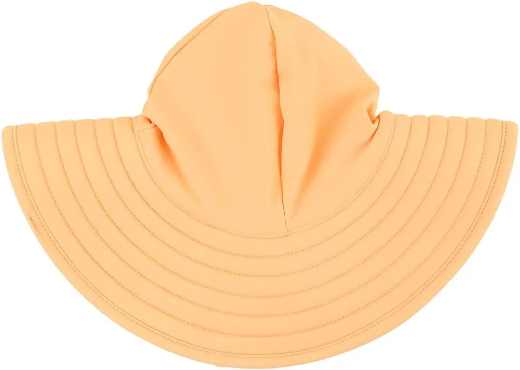 RuffleButts Baby/Toddler Girls UPF 50  Sun Protective Wide Brim Swimwear Sun Hat