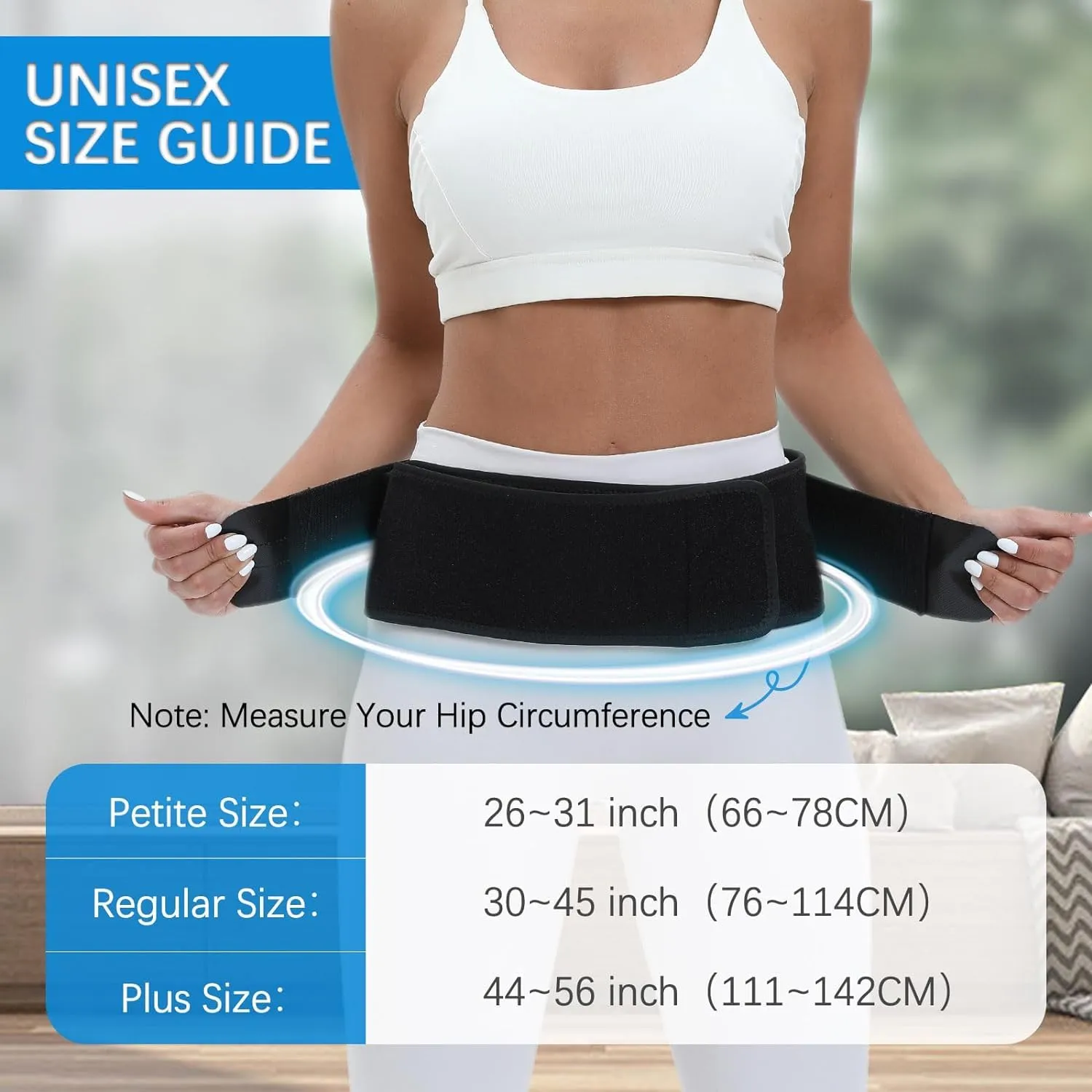 Sacroiliac SI Joint Hip Belt for Women Men-Alleviate Sciatica|Pelvic|Back|Lower Back Support, Pelvic Support Belt, Adjustable Lumbar Pain Relief, Trochanter Belt, Black, S(Hip Size 25-40")