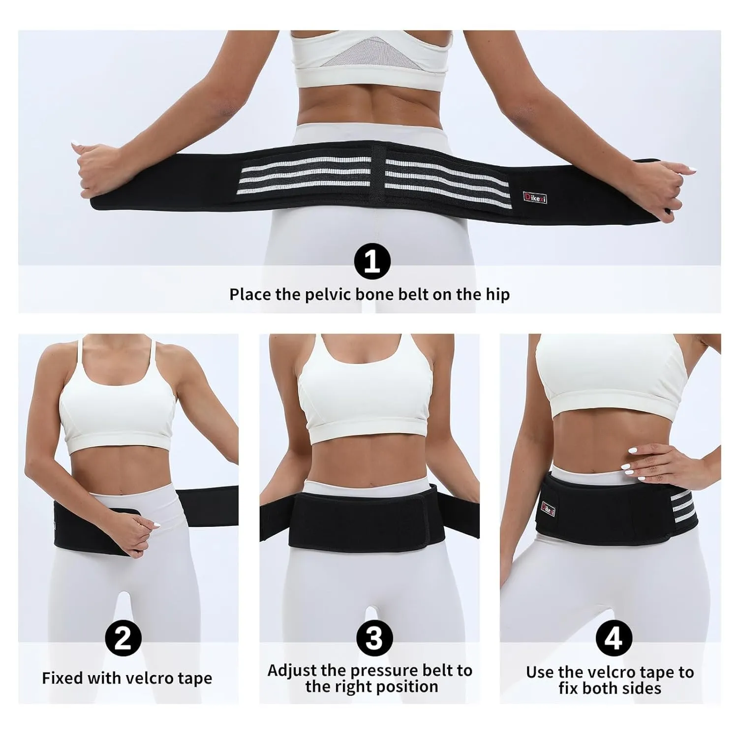 Sacroiliac SI Joint Hip Belt for Women Men-Alleviate Sciatica|Pelvic|Back|Lower Back Support, Pelvic Support Belt, Adjustable Lumbar Pain Relief, Trochanter Belt, Black, S(Hip Size 25-40")