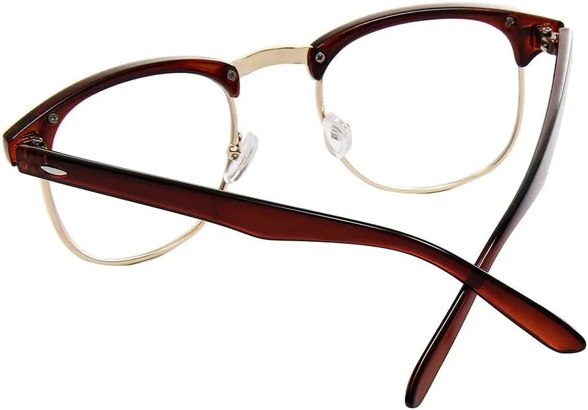 Shiratori New Vintage Fashion Half Frame Semi-Rimless Clear Lens Glasses