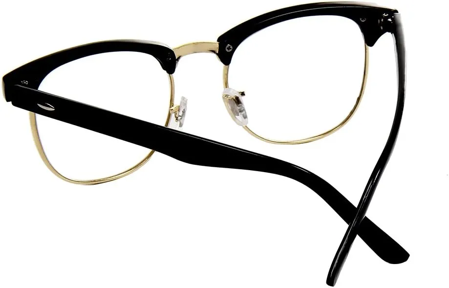 Shiratori New Vintage Fashion Half Frame Semi-Rimless Clear Lens Glasses