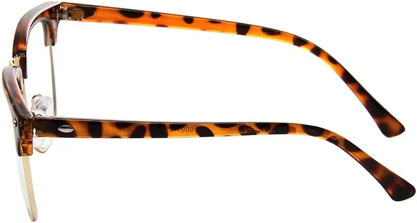 Shiratori New Vintage Fashion Half Frame Semi-Rimless Clear Lens Glasses