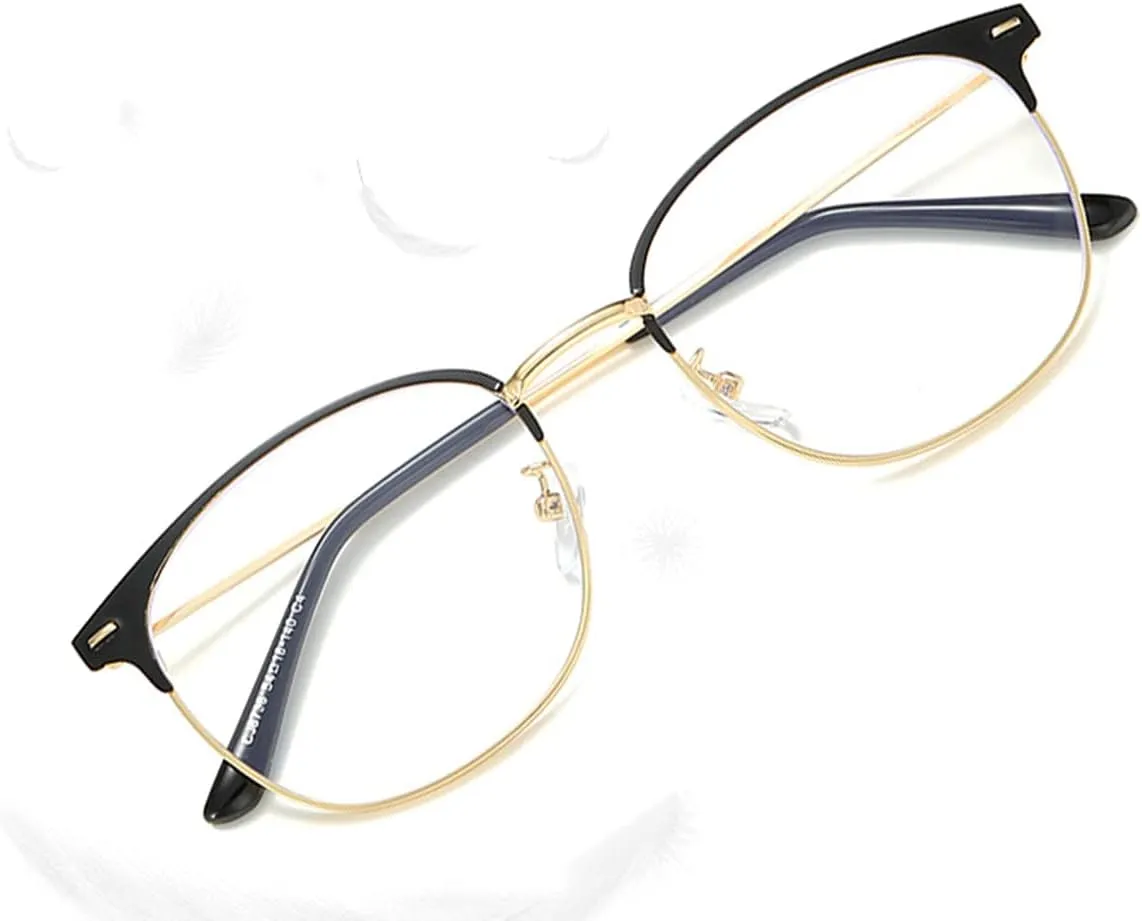 Shiratori New Vintage Fashion Half Frame Semi-Rimless Clear Lens Glasses