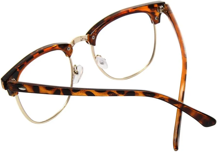 Shiratori New Vintage Fashion Half Frame Semi-Rimless Clear Lens Glasses