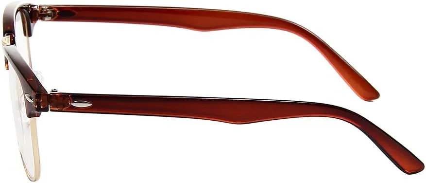 Shiratori New Vintage Fashion Half Frame Semi-Rimless Clear Lens Glasses