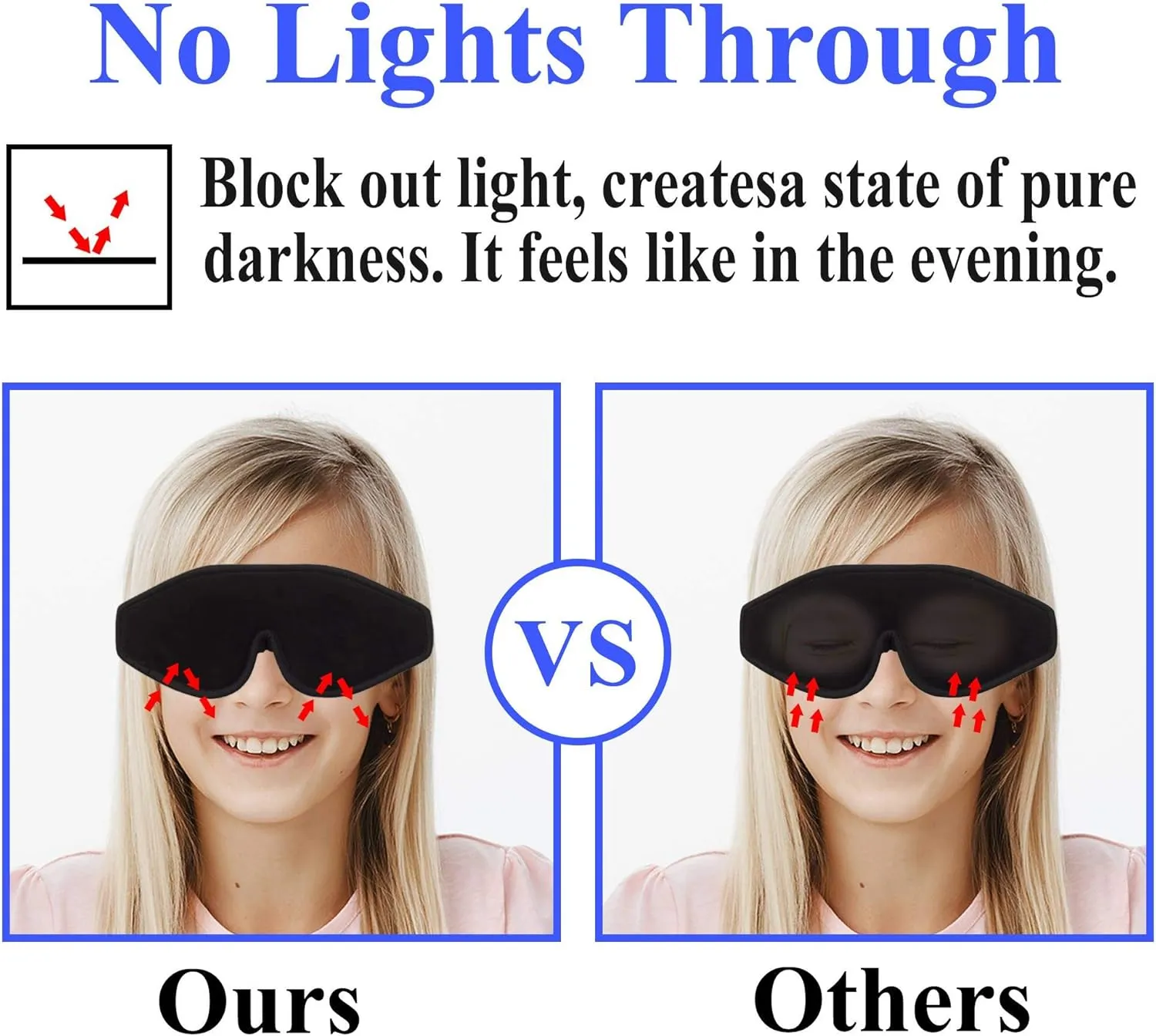 Sleep Mask for Kids with Blockout Light - Memory Foam 3D Contoured Eye Mask - Eye Cover & Travel Sleep Mask, Blindfolds for Kids, Girls, Boys (Pink)