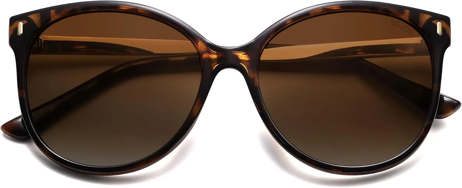 SOJOS Round Polarized Sunglasses for Women Men Oversized Trendy UV Protection Shades