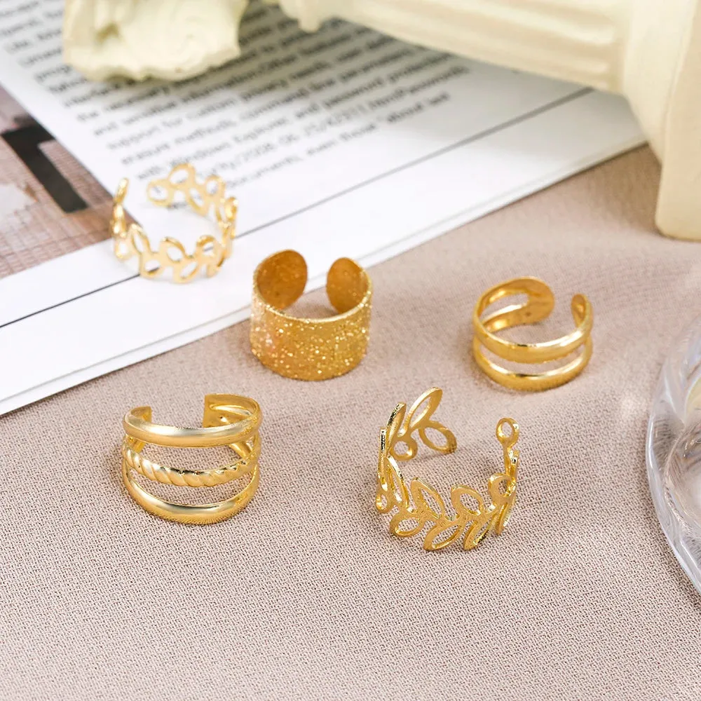 Vintage Gold Color Leaves Ear Cuff Black Non-Piercing Ear Clips Fake Cartilage Earrings Clip Earrings For Women Men Jewelry