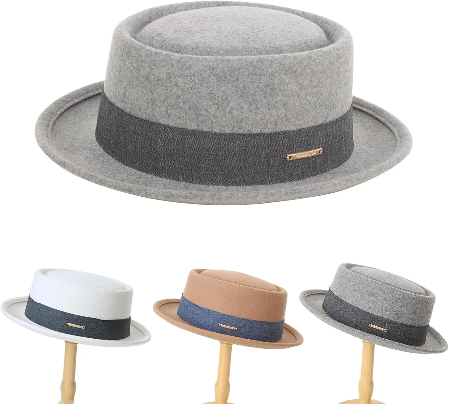 Vintage Hat for Women Men with Roll Trim Panama Hat Magician Woolen Felt Hat Cosplay Costume 1920s Party Hat