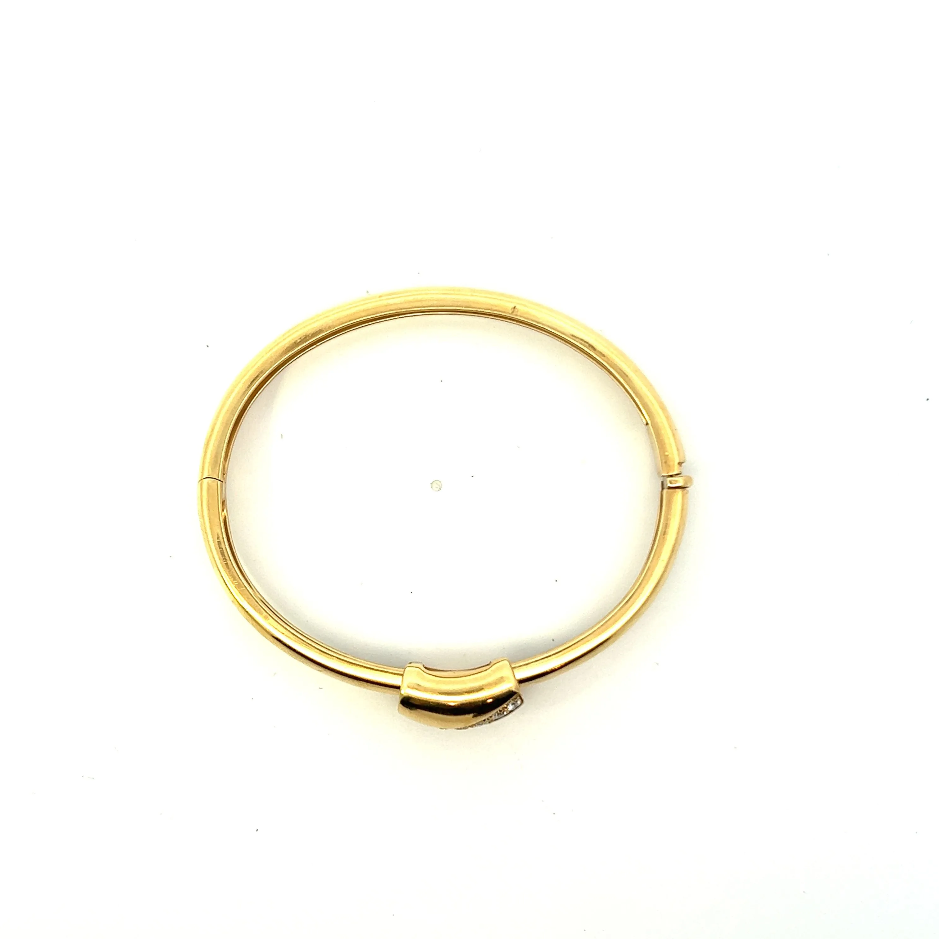 Vintage Piaget 18KT Yellow Gold Round Cut Diamond Bangle