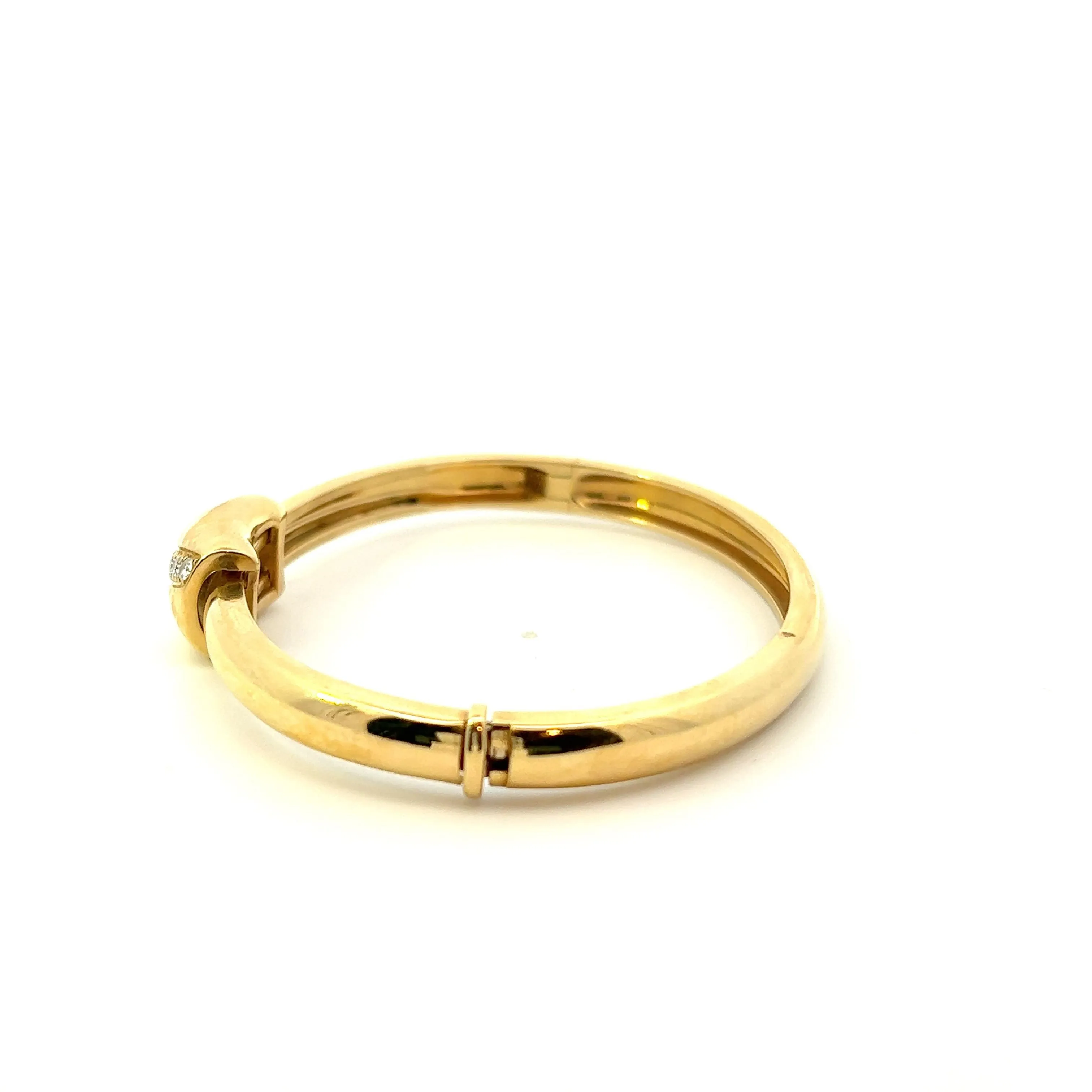 Vintage Piaget 18KT Yellow Gold Round Cut Diamond Bangle
