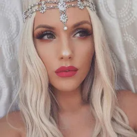 Wedding Headbands Chain Floral Head Jewelry Hair Pieces Crystal Pearl Head Chains Headpiece Festival Costume Bridal Hair Accessories for Women