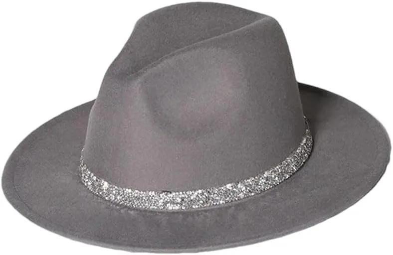 Women Fedora Hats with Diamond Band Fashion Wedding Party Jazz Cap Unisex Church Hat Bucket Hats 41 58-61cm