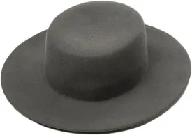 Wool Fedora Hats Women Round Flat Top Hat Wide Brim Solid Color Party Wedding Performance Cap