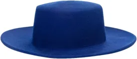 Wool Fedora Hats Women Round Flat Top Hat Wide Brim Solid Color Party Wedding Performance Cap